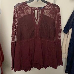 American Eagle fun long sleeve blouse